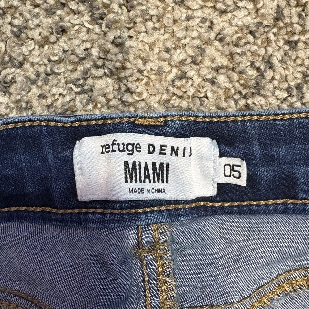 Refuge Denim Miami Skinny Jeans Women's 5 Distressed Raw Hem - Picture 7 of 13